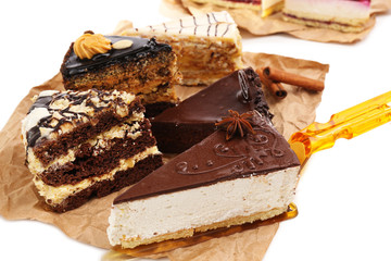 Assortment of pieces of cake, close up © Africa Studio