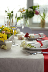 Beautiful holiday Easter table setting