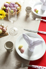 Beautiful holiday Easter table setting