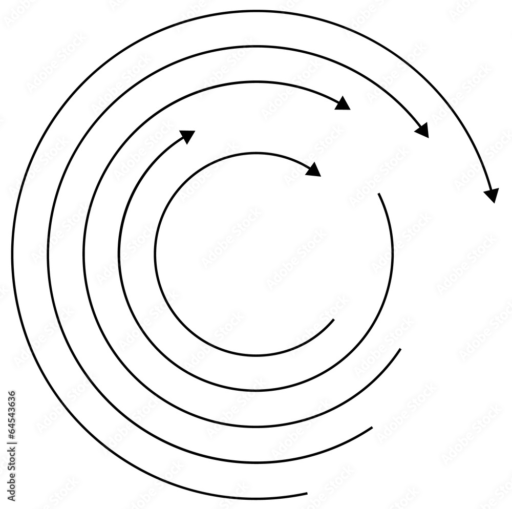 Poster thin circular arrows - (rotation, circulation)