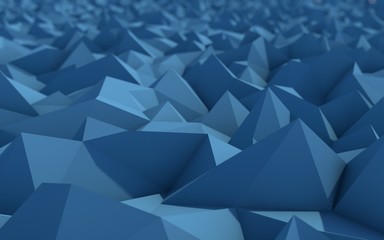 Abstract Blue Low Poly 3d Background with Depth of Field Effect