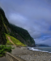 Beach in Ponta Delgada town, Madeira island, Portugal