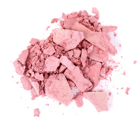 Crushed eyeshadow isolated on white