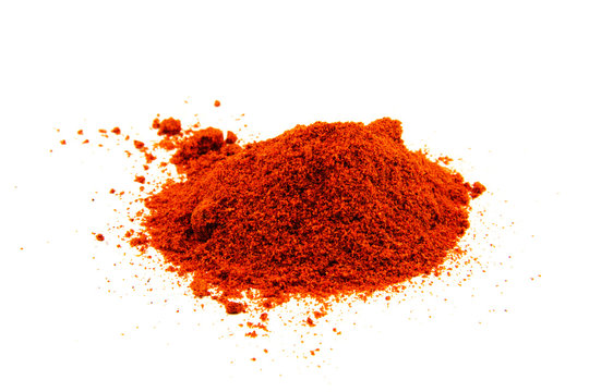 Red pepper spice isolated on white background
