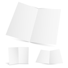 Blank white zigzag folded paper.
