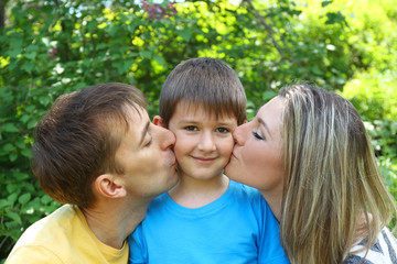 Happy family in the park