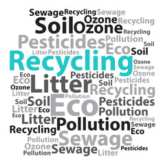 Text cloud. Eco wordcloud. Tag concept. Vector illustration.