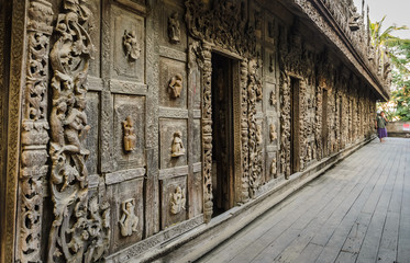 Fototapeta na wymiar Shwenandaw Monastery or Golden Palace Monastery is a historic Bu