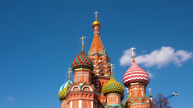 Vasily Blazhennogo's cathedral on a background of the blue sky