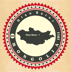 Vintage label-sticker cards of Mongolia.
