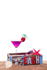 Cocktail on the beach - molecular mixology