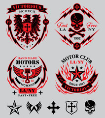 Naklejka premium Biker patches emblem set