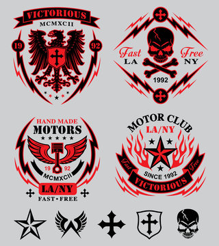 Biker patches emblem set