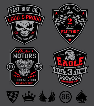 Motor patches emblem set