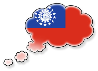 Flag in the cloud, isolated on white background