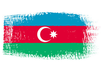 brushstroke flag Azerbaijan with transparent background