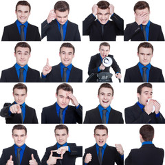 Geschäftsmann verschiedene emotionen Collage
