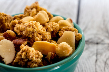 Cereal with almonds and peanuts