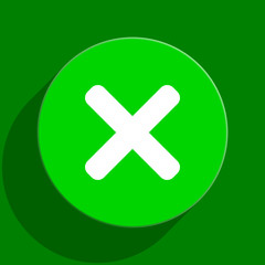 cancel green flat icon