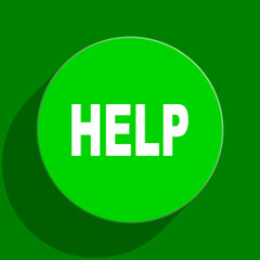 help green flat icon