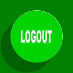 logout green flat icon