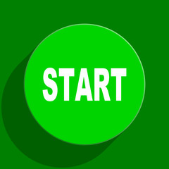 start green flat icon