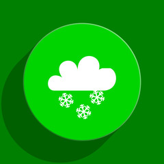 snowing green flat icon