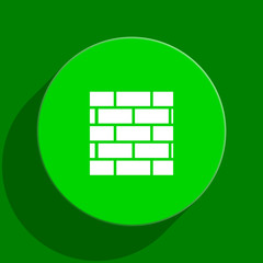 firewall green flat icon