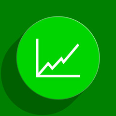 chart green flat icon