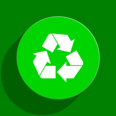 recycle green flat icon