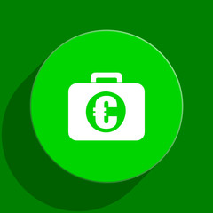 financial green flat icon