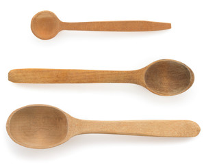 wooden spoon  on white
