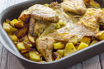 Baked chicken with potatoes