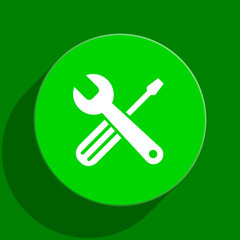 tools green flat icon