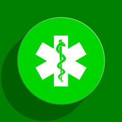 emergency green flat icon