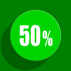 50 percent green flat icon