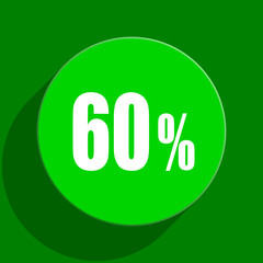 60 percent green flat icon