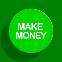 make money green flat icon