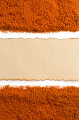 paprika powder  on white