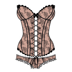 Lady's sexy guipure corset