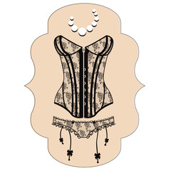 Lady's sexy guipure corset