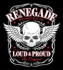 Renegade skull wings graphic