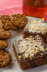 Chocolate cake and home made cookies