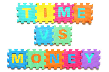 time vs money - colorful jigsaws