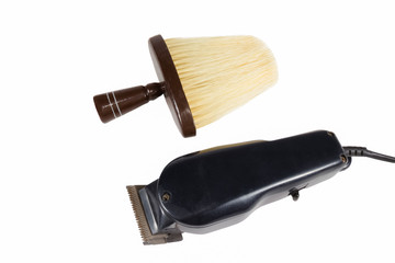 clipper and brush Isolated on white