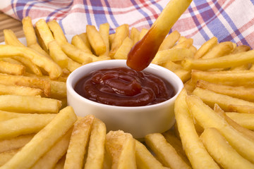 French fries and ketchup
