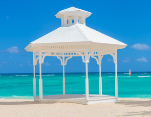 wedding arch  on the beach of punta cana