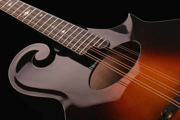 Fototapeta premium Mandolin isolated on black background