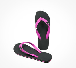 pink and black flip flop sandals isolated,included clipping path