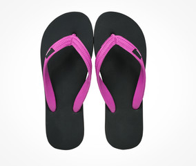 pink and black flip flop sandals isolated,included clipping path
